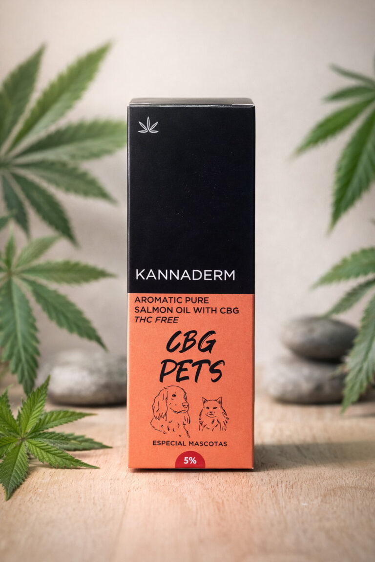 Aceite CBD CBG 5 con aceite de salmon para mascotas